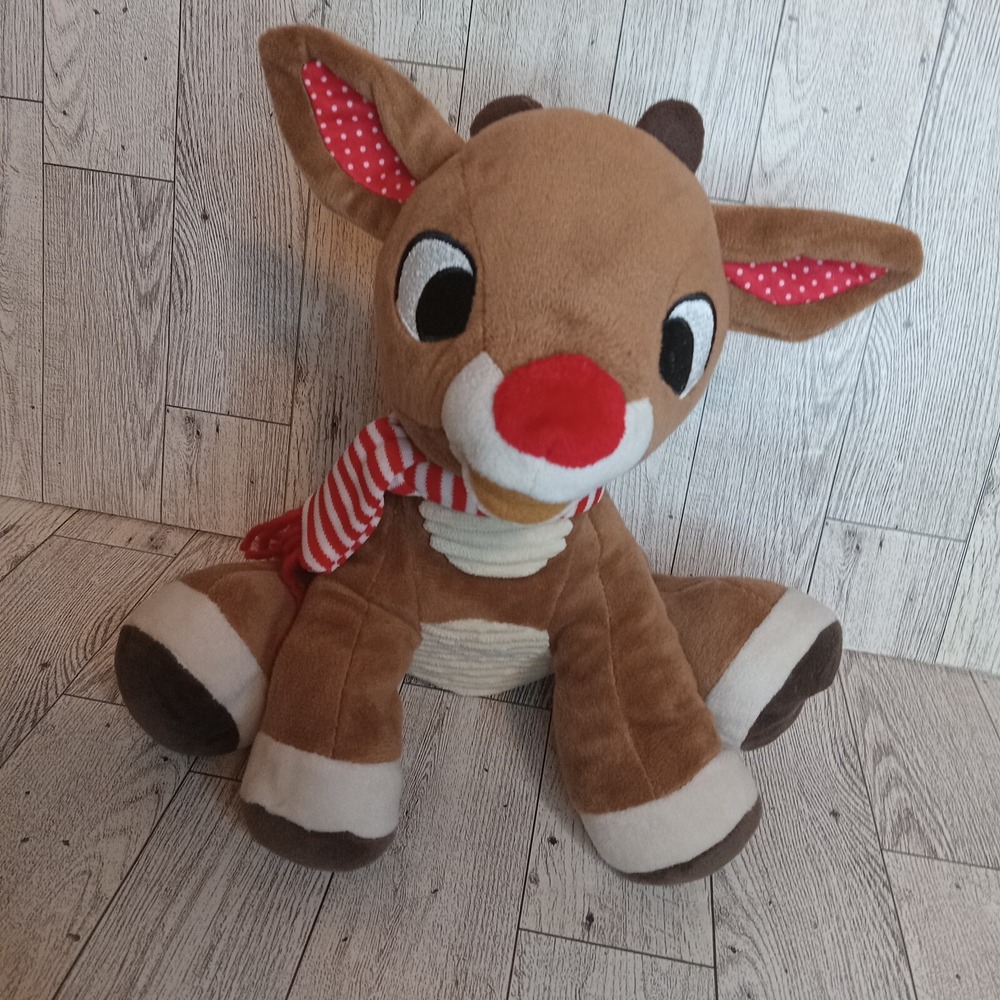 Rudolph Red Nosed Reindeer 5" inch Plush Mini Crinkle Ears No Sounds Great Shape